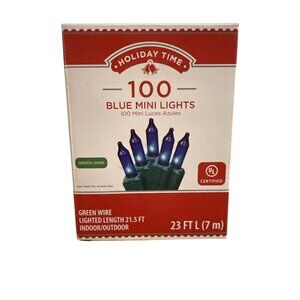 Holiday Time 100 Blue Mini Lights With Green Wire 23 Ft L Indoor/Outdoor UL Cert
